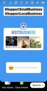Shelton Associates Instagram Story Support Small Business Sticker and Emoji Slider