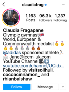 Claudia Fragapane's Instagram Profile